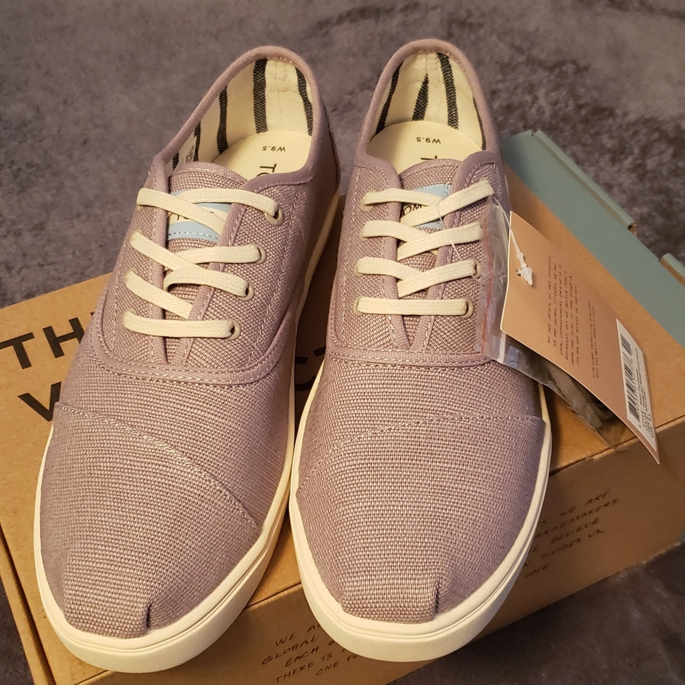 Toms Cordones morning dove heritage canvas cupsole
